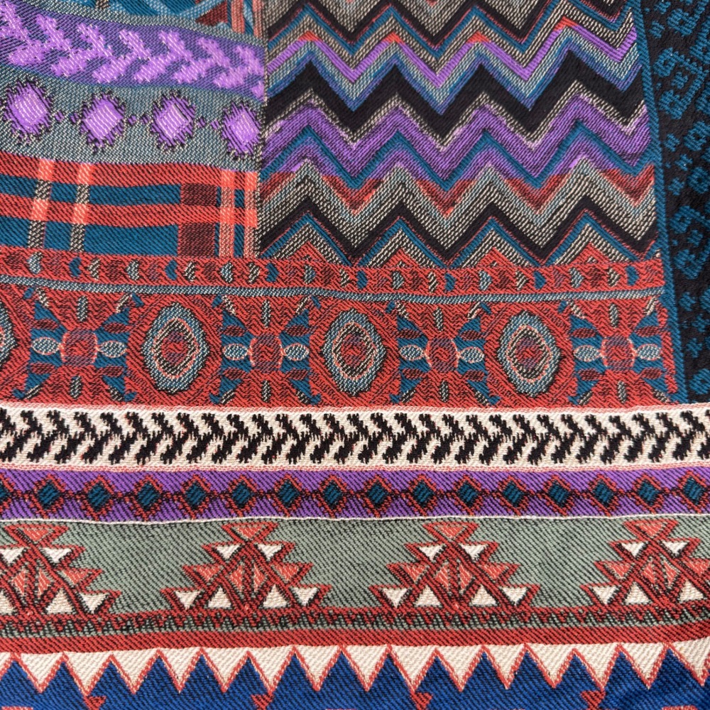 Azoe Multicolor Woven Tapestry Oversized Tote Bag Boho Southwestern Fringe OS - Picture 2 of 6